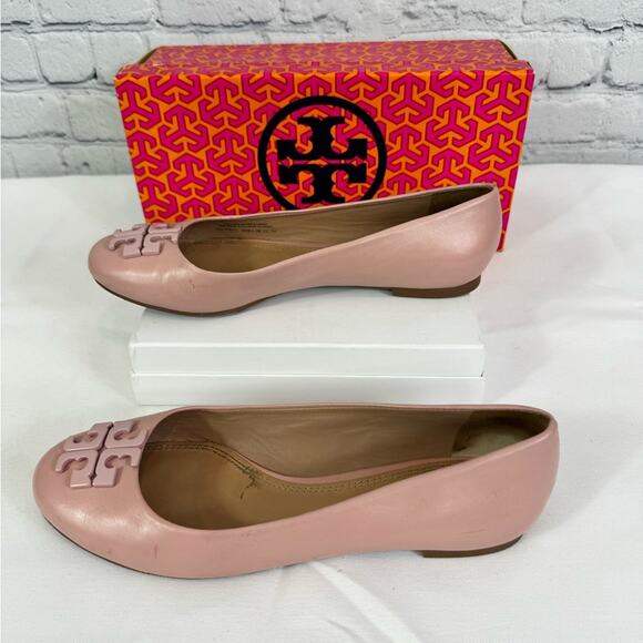#TORY BURCH Lowells 2 Ballet Flat Mestico Pink Quarts Size 7 - Picture 4 of 9